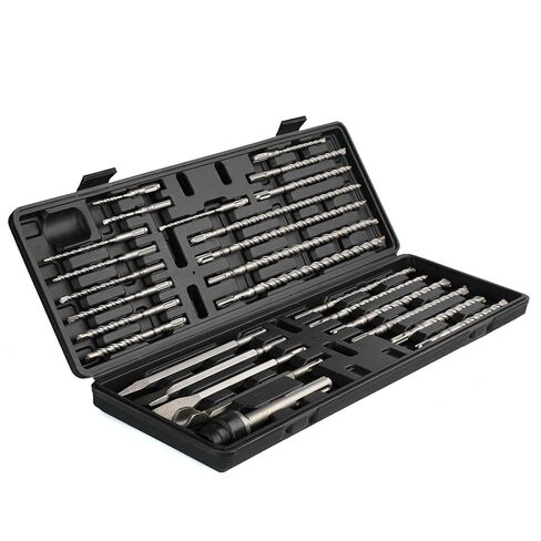 Rotary Hammer Drill Bits and Chisels Set, SDS Plus, 17PCS | Includes SDS Plus drill bits and chisels for concrete, stone and brick work, with storage case for transport and organization in Kuwait