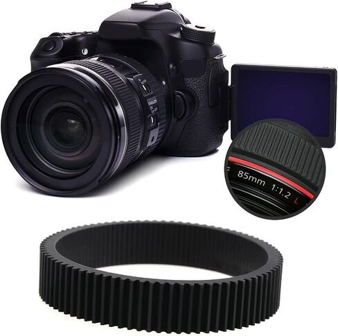 The Lord of the Tools Seamless Focus Gear Ring for 74-80mm Diameter Lens Follow Focus Ring Standard 0.8 Mod 360° Rotation Focus Gear Video Camera Lens Accessories Black in Kuwait