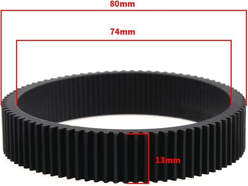 The Lord of the Tools Seamless Focus Gear Ring for 74-80mm Diameter Lens Follow Focus Ring Standard 0.8 Mod 360° Rotation Focus Gear Video Camera Lens Accessories Black in Kuwait