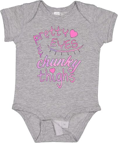 inktastic Pretty Eyes and Chunky Thighs Baby Bodysuit in Kuwait