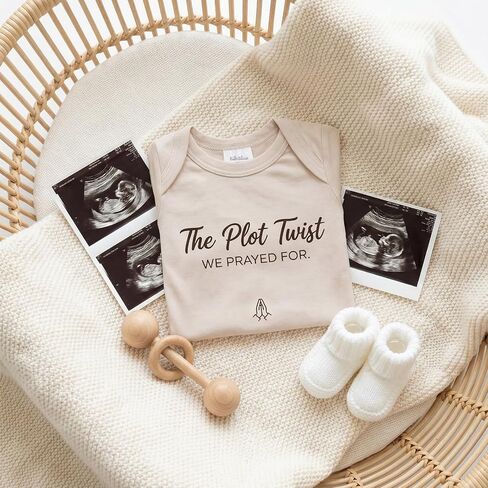 The Plot Twist We Prayed For Baby Announcement Onesie, Funny Pregnancy Announcement Outfit for Grandparents to be,Baby Coming Soon Shower Reveal Idea Gift (oat) in Saudi Arabia