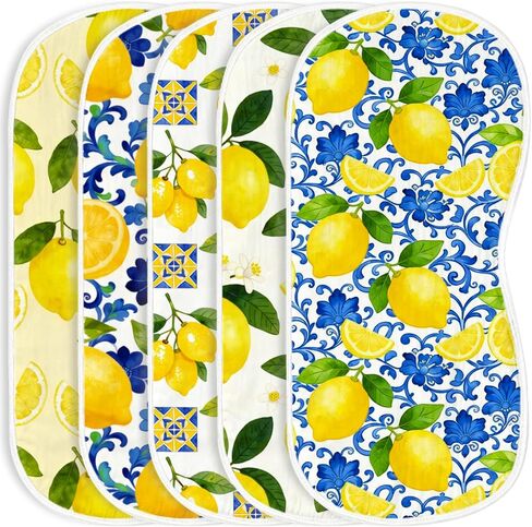 5Pack Cartoon Baby Burp Cloths for Boys Girls, Puppy Dog Baby Burping Cloths, Soft Cotton Super Absorbent Washcloths, Machine Washable and Reusable Baby Spit-Up Cloths for Newborns Infants Essentials in Saudi Arabia