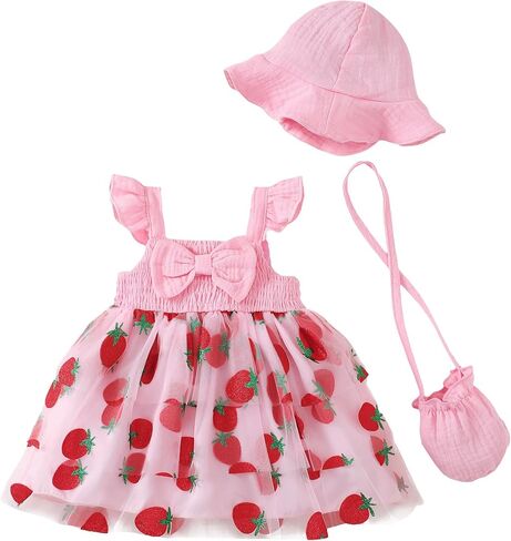 SODLON Baby Girl Dress Infant Newborn Clothes Summer Sleeveless Layer Ruffle Dresses Casual Beach Sundress for Girls 0M-3T in Kuwait