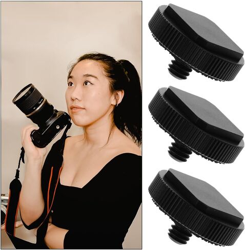 3pcs 1/4 Inch Tripod Screw Adapter with Hot Shoe Mount for DSLR Camera Rig, Metal Flash Cold Shoe Adapter Base Compatible with Camera Flash and Video Accessories in Saudi Arabia