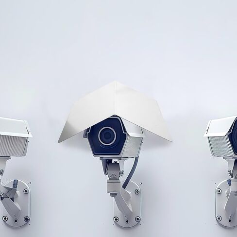 PartyKindom Stainless Steel Camera Protective Cover for Outdoor CCTV and Security Cameras, Easy Installation Universal Compatibility, Sturdy Metal Rain Shield for Entrances and Wall Mounts in Kuwait