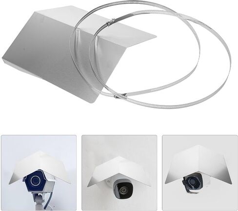 PartyKindom Stainless Steel Camera Protective Cover for Outdoor CCTV and Security Cameras, Easy Installation Universal Compatibility, Sturdy Metal Rain Shield for Entrances and Wall Mounts in Kuwait