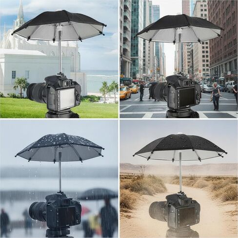 Camera Hot Shoe Umbrella Shade Octagonal Canopy Reflective Lining Metal Support Silver Shaft Reduces Harsh Glare Suitable for Portraits Product Shots, Large 50cm in Kuwait