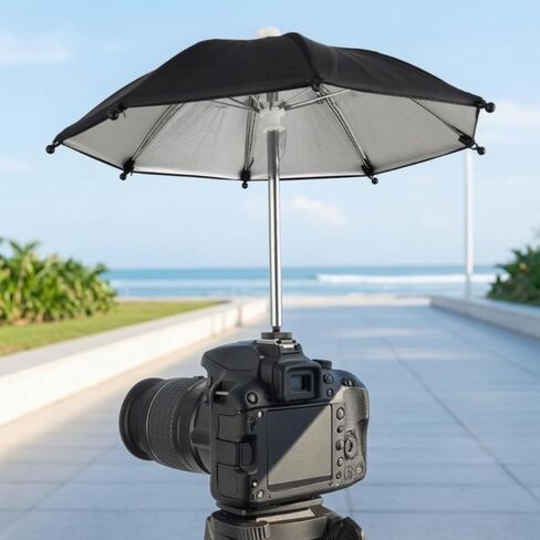 Camera Hot Shoe Umbrella Shade Octagonal Canopy Reflective Lining Metal Support Silver Shaft Reduces Harsh Glare Suitable for Portraits Product Shots, Large 50cm in Kuwait