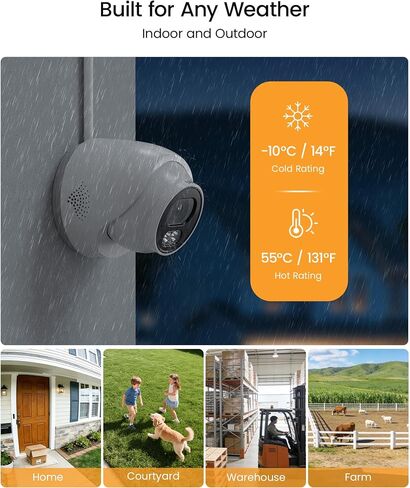 Anlapus 2 Pack 4K Security Cameras for Home Surveillance, 8MP Outdoor Indoor Wired CCTV Add-On Dome Camera with Audio, Night Vision, IP66 Weatherproof, Only Compatible 4K DVR System in Kuwait