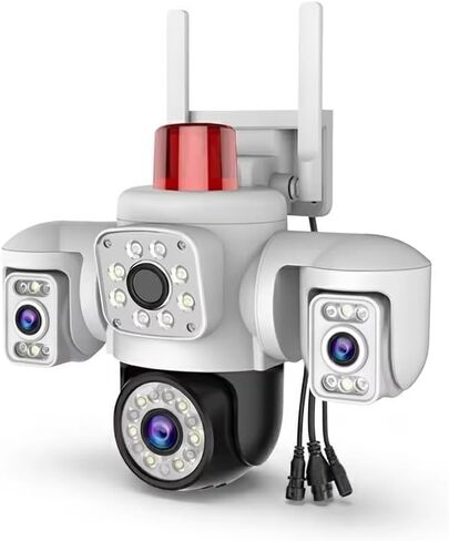 Yoosee 3 Lens Wifi 6MP Security Outdoor Camera, Smart Night Vision/Two Way Intercom/Motion Alarm/Human Tracking/TF Card Cloud Recording, Network Surveillance CCTV with 2M Power(APP NO Ads) (3 Lens) in Saudi Arabia