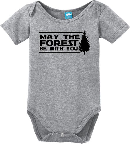 Sod Uniforms May The Forest Be with You Printed Infant Bodysuit Baby Romper Gray 12-18 Month in Saudi Arabia