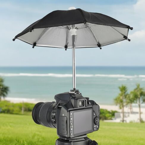 Camera Hot Shoe Umbrella Shade Octagonal Canopy Reflective Lining Metal Support Silver Shaft Reduces Harsh Glare Suitable for Portraits Product Shots, Small 25cm in Kuwait