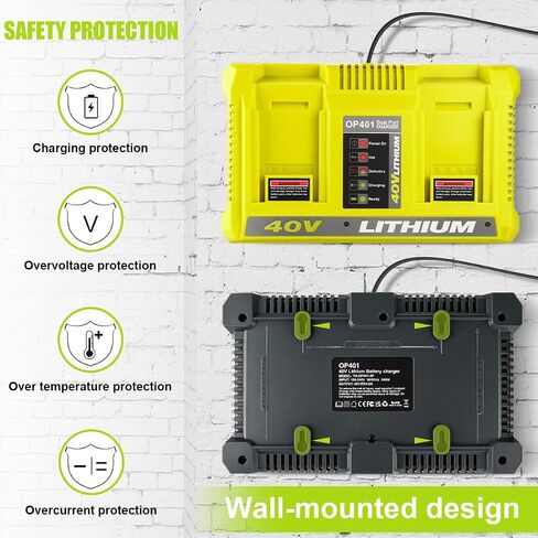 Dual Port 40V Charger for Ryobi OP401 40V Battery OP4040 OP4050A OP4026 OP4026A OP4030 OP4050 OP401 Compatible with Ryobi 40 Volt Battery Charger in Saudi Arabia