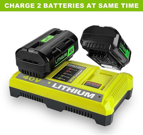 Dual Port 40V Charger for Ryobi OP401 40V Battery OP4040 OP4050A OP4026 OP4026A OP4030 OP4050 OP401 Compatible with Ryobi 40 Volt Battery Charger in Saudi Arabia