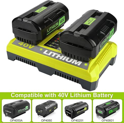 Dual Port 40V Charger for Ryobi OP401 40V Battery OP4040 OP4050A OP4026 OP4026A OP4030 OP4050 OP401 Compatible with Ryobi 40 Volt Battery Charger in Saudi Arabia