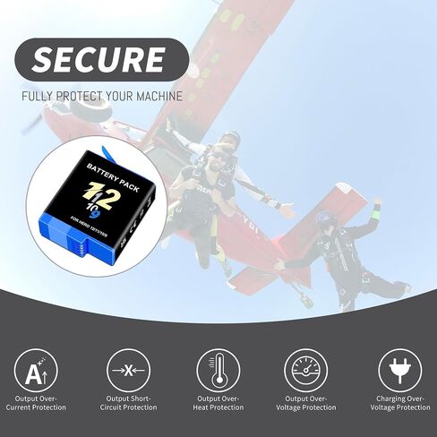 Hero 12/11/10/9 Battery 2-Pack 2000mah Compatible for Hero 12 11 10 9 Black Original Batteries Accessories Enduro Upgrade Capacity Battery 3.85V 7.7WH in Kuwait