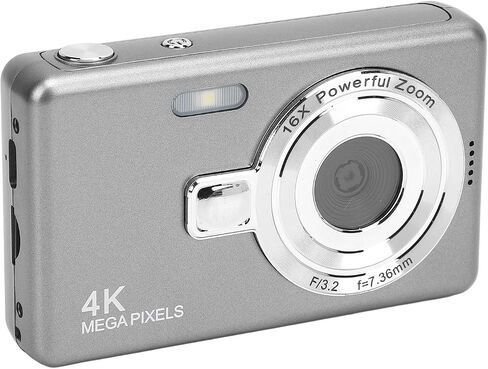 Yunseity 4K Digital Camera, Q12 50MP 2.4 Inch HD Screen Digital Point and Shoot Camera with 16X Zoom, Anti Shake Compact Vlogging Camera for Kids Students Teens Boys Girls Beginner (64GB) in Kuwait