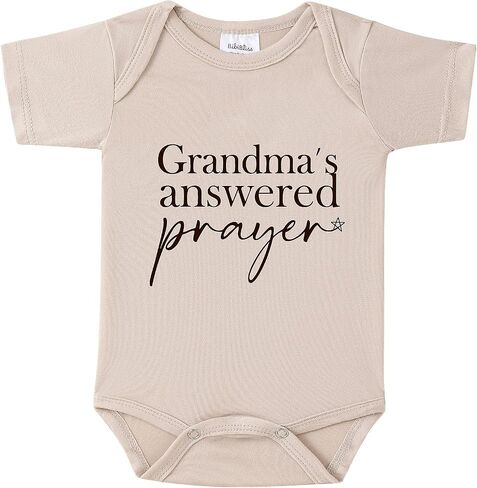 Grandma's Answered Prayer Pregnancy Reveal Infant Bodysuit,0-4 Months Baby Announcement Onesie, Baby Coming Soon Reveal Ideas for Grandpa (oat) in Saudi Arabia
