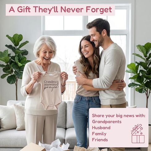 Grandma's Answered Prayer Pregnancy Reveal Infant Bodysuit,0-4 Months Baby Announcement Onesie, Baby Coming Soon Reveal Ideas for Grandpa (oat) in Saudi Arabia