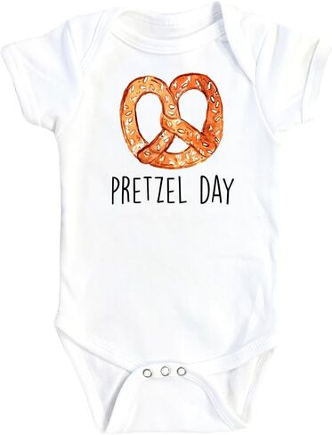 Pretzel Baby Boys Girls Clothes Infant Romper Bodysuit One-Piece Funny Cute born Infant Outfit 1 (Size: 3-6M Short Sleeve) in Kuwait