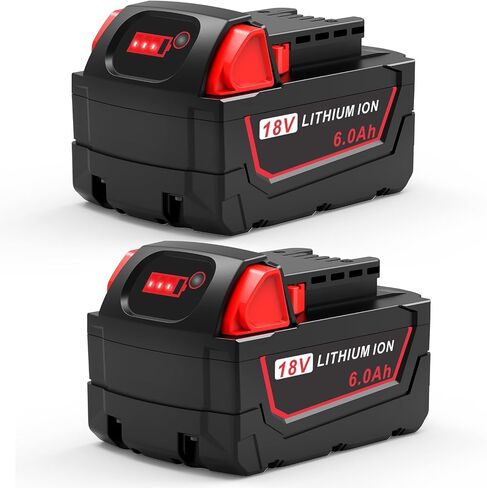 6.0Ah 2Pack Replacement for Milwaukee M-18 Battery Compatible with All Milwaukee MK-18 Battery 48-11-1850 48-11-1840 48-11-1890 48-11-1815 MK-18 MK-18B Cordless Tools Battery in Kuwait