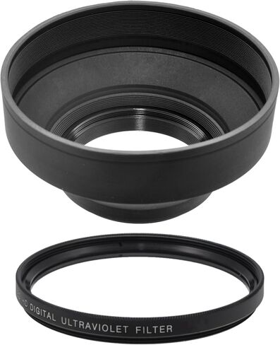 52MM UV Filter + 52mm Rubber Lens Hood for Nikon AF-S DX Nikkor 18-55mm f/3.5-5.6G II, 52 mm Ultraviolet Filter & 52 mm Lens Hood in Kuwait
