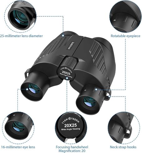 20x25 High Powered Binoculars for Adults and Kids,Compact HD Waterproof Binoculars Durable and Clear BAK4 Prism FMC Lens,Suitable for Bird Watching,Sightseeing and Outdoor Sports in Saudi Arabia
