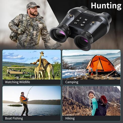 3D VR Infrared Night Vision Goggles - 7-Level IR Head Mounted Binoculars with Auto Wake, 36MP UHD Photos, 4K Video, Built-in Large Screen,6X Zoom, 2×32GB TF Card for Camping Surveillance in Saudi Arabia