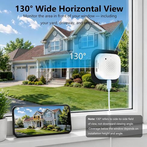 Easy Setup 2K 3MP Window Camera, Indoor Security Camera with Magnetic Anti-Glare Mount, Color Night Vision, 5GHz & 2.4GHz WiFi 6, Smart Detection, Two-Way Audio, 24/7 Recording in Kuwait