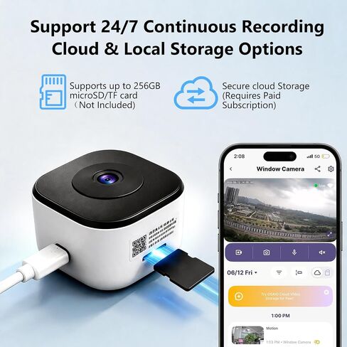 Easy Setup 2K 3MP Window Camera, Indoor Security Camera with Magnetic Anti-Glare Mount, Color Night Vision, 5GHz & 2.4GHz WiFi 6, Smart Detection, Two-Way Audio, 24/7 Recording in Kuwait