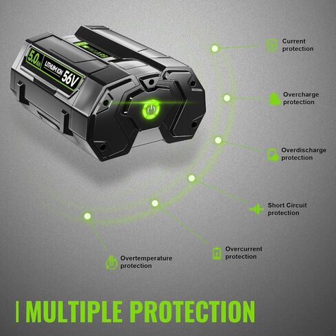 استبدال ليثيوم أيون عالي السعة لبطارية EGO 5.0Ah متوافقة مع بطارية EGO 56V BA2800T BA4200T BA1400 BA5600T LB6504 LB5804 in Kuwait