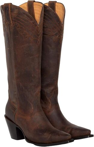 Women's Women'S Charlene Tall Western Boot Snip Toe Brown 8 1/2 M US in Saudi Arabia