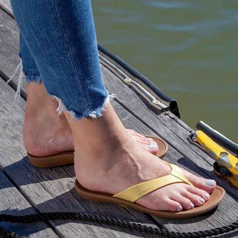 OKABASHI Women's Breeze Flip Flop Sandals, Toffee/Copper, Medium-Large in Saudi Arabia