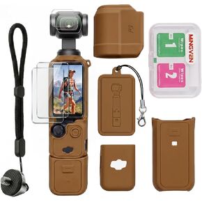 Case for DJI Osmo Pocket 3/Xtra Muse with Lens & Screen Protector | Protective Silicone Cover Compatible with DJI Pocket 3/Xtra Muse Accessories, Anti-Scratch, Soft, Slim Fit Skin (Black) in Saudi Arabia