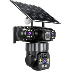 KEPEAK Solar Security Camera Outdoor Wireless, Triple-Lens WiFi Camera 2.4G, Battery Powered Outdoor Camera Wireless, Color Night Vision, PIR Human Detection, 2-Way Talk for Home Yard Garage in Saudi Arabia