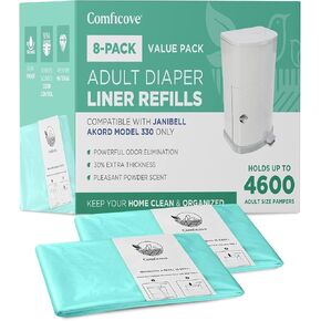 8 Pack Adult Diaper Liner Refills, Compatible with Janibell Akord 330 Model, Adult Diaper System to Eliminate Waste, Odor Resistant by Comficove (8pk) in Kuwait