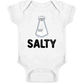 Pop Threads Salty Salt Shaker Funny Cute Cartoon Infant Baby Boy Girl Bodysuit in Saudi Arabia