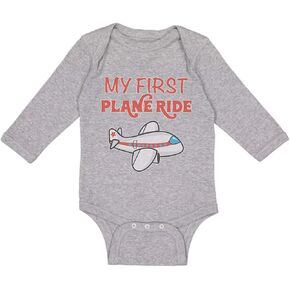 سالوبيت للأطفال بأكمام طويلة، ملابس My First Plane Ride Pilot للأولاد والبنات، تصميم قطن أكسفورد رمادي، 6 أشهر فقط in Kuwait