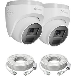 Loocam 4K Dome Poe IP Cameras 2 Packs NVR Security System | 8MP Ultra HD Wired Camera, 100ft IR Night Vision, IP66 Weatherproof Suitable for Outdoor Indoor, Compatible with Loocam NVR in Saudi Arabia
