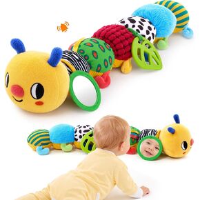 JoyCat Sensory Owl Baby Toy with Crinkle Feathers & Mirror, 0-12 Months | Colorful soft owl with crinkle feather flaps and mirror supports tummy time, sensory discovery and gifting. in Saudi Arabia