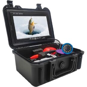 Keenso Underwater Fishing Camera, 7 Inch IPS Fishing Camera with 1000TVL CMOS Lens, 1024x600 Screen, 10000mAh Battery, 15M 30M Cable for Ice Lake Boat Anglers in Kuwait