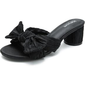 Heiyom Women's Bowknot Chunky Heels Sandals Party Dress Shoes in Saudi Arabia