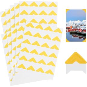 TIVTHINE 240 Pcs Gold Photo Corners for Scrapbooking, DIY Journal Craft | 240 gold photo corners on 10 sheets with peel-and-stick design, for scrapbooks, photo albums and wedding handmade projects. in Kuwait