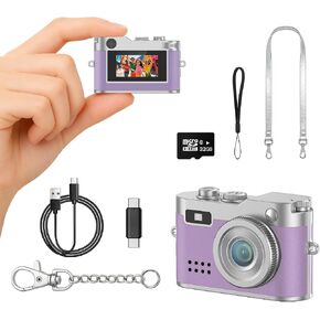 Mini Camera 1080P HD Video Recorder – Keychain Digital Camcorder with 64GB Card, 0.96" HD Display, Long Battery Life, Ultra-Portable Tiny Camera for Travel/Vlog/Night Shots, Ideal Gift, Pink in Kuwait
