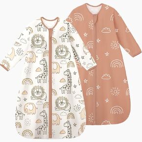 Yoofoss Baby Sleep Sack 18-24 Months Long Sleeve Wearable Blanket Baby 100% Cotton 2-Way Zipper 0.5 Tog Toddler Sleeping Sack, Lightweight(X-Large) in Saudi Arabia