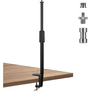 TARION Desk Light Camera Stand Mount with C Clamp Desktop Monopod | 14-25in Adjustable, 6.6 Pounts Load Capacity, C Clamp Tabletop Monopod, 1/4" 3/8" Screw Adapter, Spigot for Ring Light Webcam in Saudi Arabia