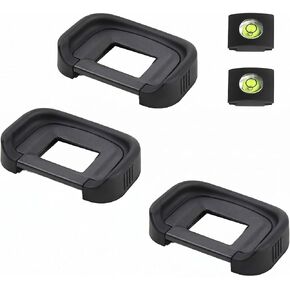 EF Camera Eyecup with Hot Shoe Bubble Level for Canon EOS Rebel T7 T6 T5 T100 4000D 3000D - Soft Rubber Viewfinder Eyepiece to Block Glare for Outdoor Shooting (3 Eyecups + 2 Levels) in Saudi Arabia