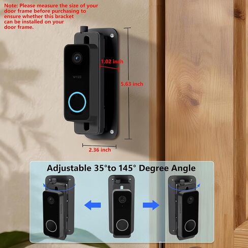 Horizontal Wedge Mount for Wyze Video Doorbell V2/ Pro, Adjustable Mounting Holder Accessories for Apartment Home Office with Better Viewing-No Drill in Saudi Arabia