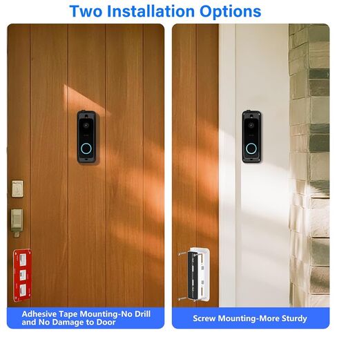Horizontal Wedge Mount for Wyze Video Doorbell V2/ Pro, Adjustable Mounting Holder Accessories for Apartment Home Office with Better Viewing-No Drill in Saudi Arabia