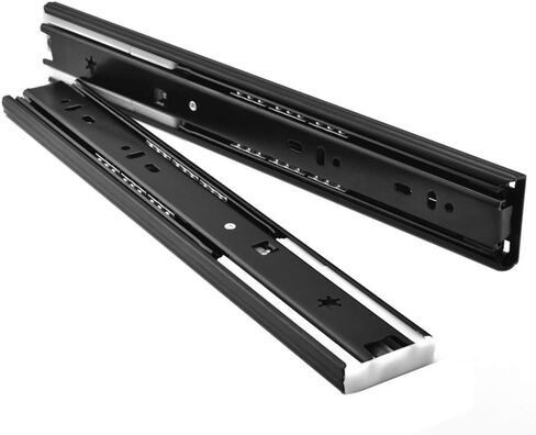 Stainless Steel Drawer Track Side Mount Ball Bearing Slider Slide Three Sections Slide Rail Inverted Slide Damping Buffer Self-Priming Silent Track Three Sections (16 Inches) in Kuwait